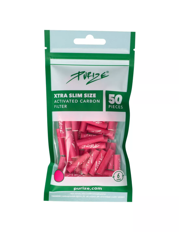 Filtry węglowe Purize Xtra Slim Pink 50 szt.